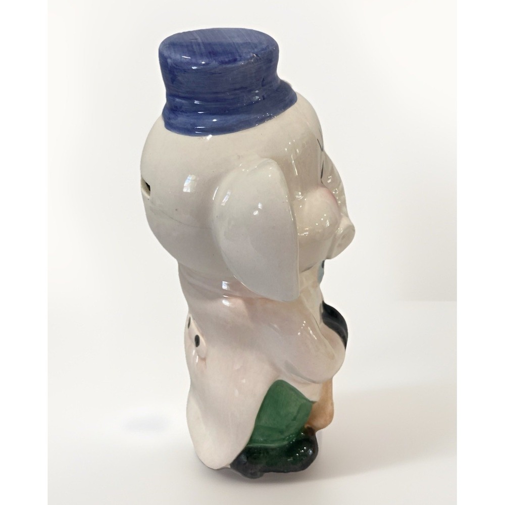 Vintage Ceramic Elephant Cellist Bank 1950's Carnival Prize Whimsical and Rare - Picture 4 of 12